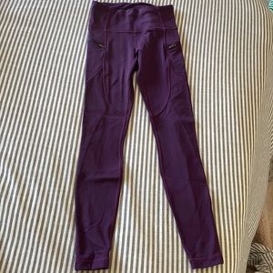 Lululemon purple zipper leggings